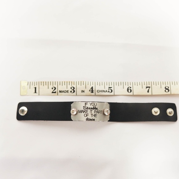 Dance Quote Leather Snap Bracelet - Picture 5 of 5